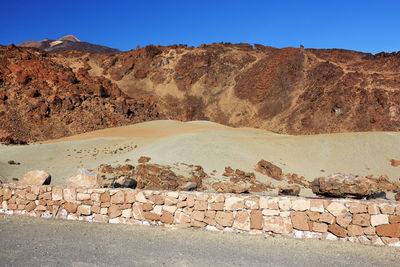 Rocky landscape against blue sky