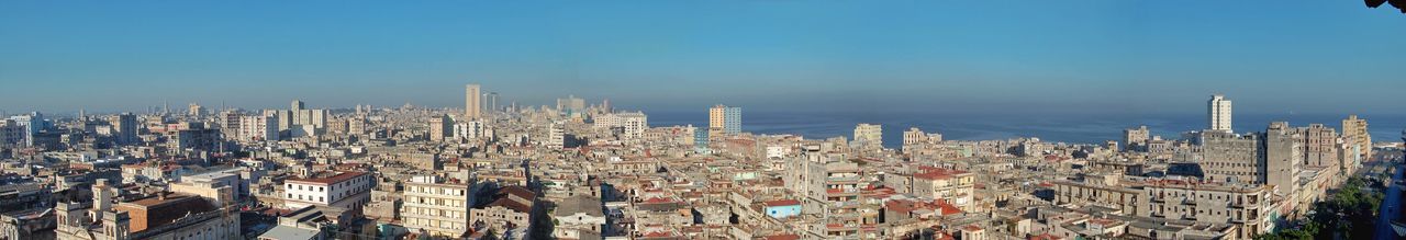 Panoramic shot of cityscape against sky