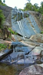 Scenic view of waterfall