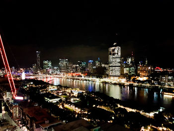 Illuminated city at night