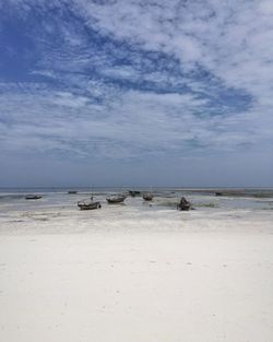 Scenic view of beach against sky