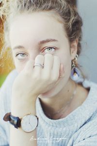 Close-up portrait of a young woman