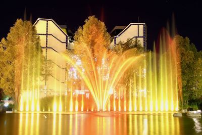 Illuminated built structure at night