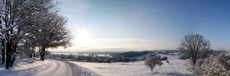 Scenic view of snow covered landscape