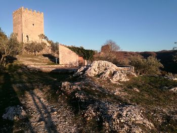 View of fort against clear sky