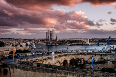 Bridge over river in city