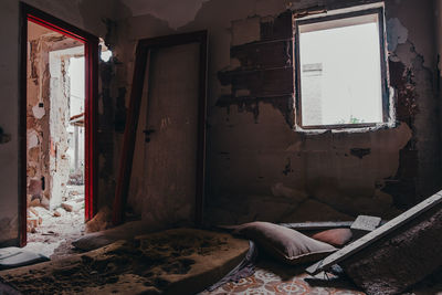 Interior of abandoned house