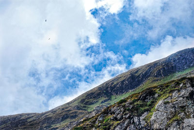 Low angle view of mountain against sky