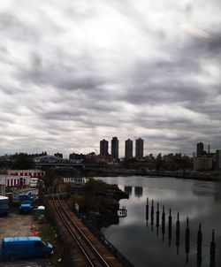 River against cloudy sky