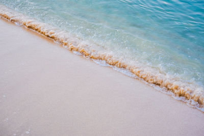 High angle view of surf on beach