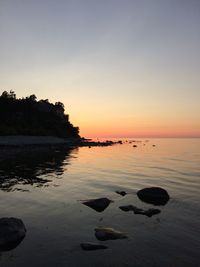 Scenic view of sea at sunset