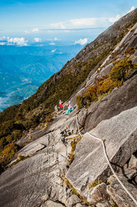 The adventure trail in mount kinabalu. mount kinabalu is a mountain in sabah, malaysia.