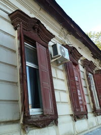 Low angle view of old building against sky