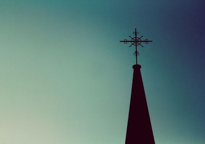 Low angle view of built structure against clear sky