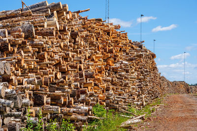 Timber in an industrial area
