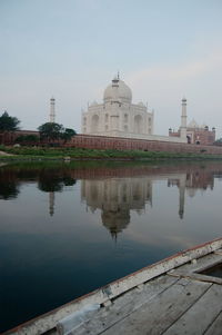 Reflection of building in water