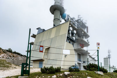 Low angle view of built structure against clear sky