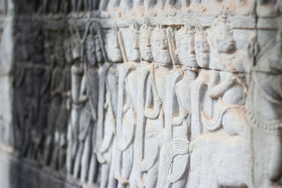 Close-up of carving on wall