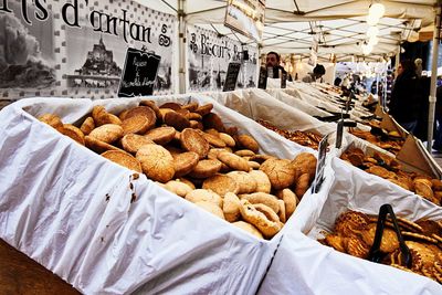 Food for sale at market stall