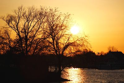 Sunset over lake