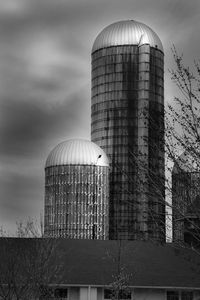 Low angle view of modern building against sky