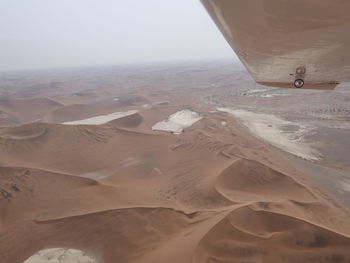 Aerial view of desert from airplain, sossusvlei, namibia