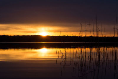 Sunset over lake