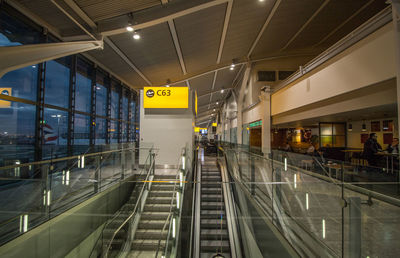 Railroad station platform in city