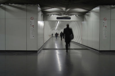 People walking in subway station