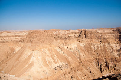 Scenic view of mountains against clear sky