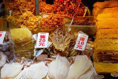 Various fruits for sale at market stall