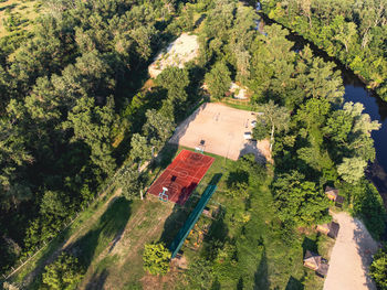 High angle view of trees on landscape