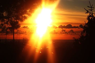 Scenic view of sunset over sea