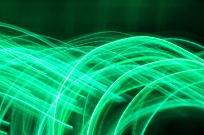 Close-up of light trails at night