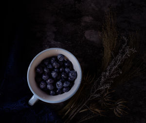 High angle view of breakfast in bowl on table