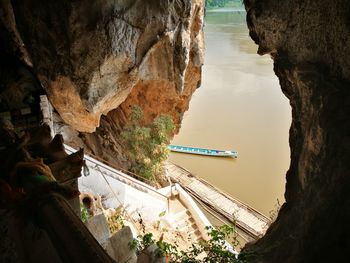 High angle view of sea