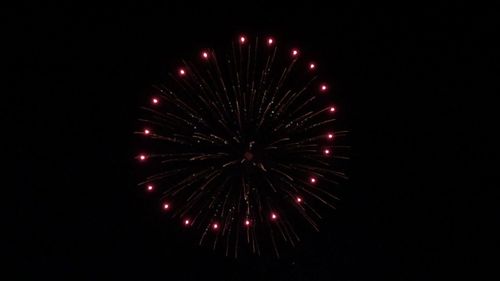 Firework display at night