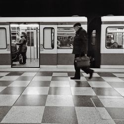 Train at railroad station platform