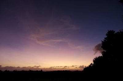 Scenic view of silhouette landscape against sky during sunset