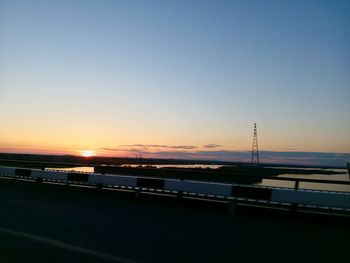 Silhouette of bridge at sunset