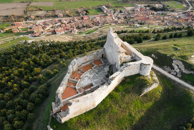 High angle view of old building