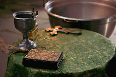 Close-up of coffee on table