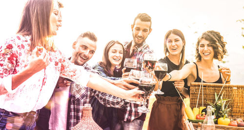 Group of people drinking glass