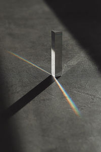 High angle view of shadow on wall