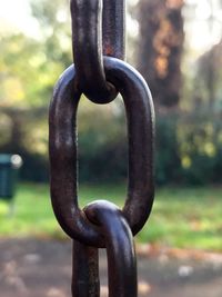 Close-up of rusty chain