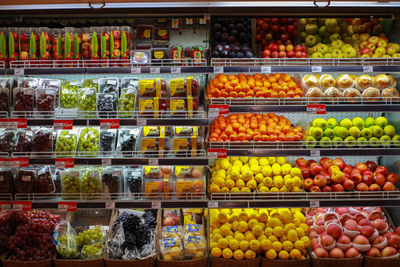 Various fruits in market stall