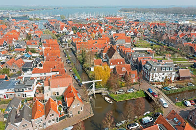 High angle view of townscape