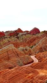 Scenic view of rock formations against sky