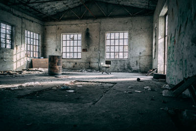 Interior of abandoned building