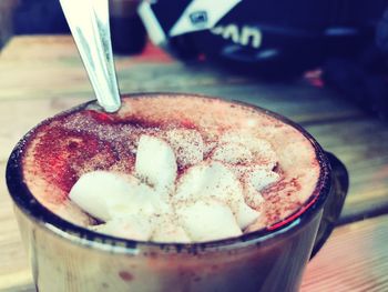 Close-up of drink on table